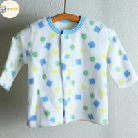 [現貨] 日本直送 Mam 嬰兒藍色幾何圖案暖肚睡衣/居家服套裝 (80-100cm) - BB Dressup