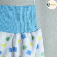[現貨] 日本直送 Mam 嬰兒藍色幾何圖案暖肚睡衣/居家服套裝 (80-100cm) - BB Dressup