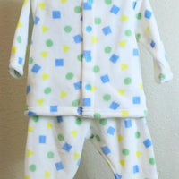 [現貨] 日本直送 Mam 嬰兒藍色幾何圖案暖肚睡衣/居家服套裝 (80-100cm) - BB Dressup