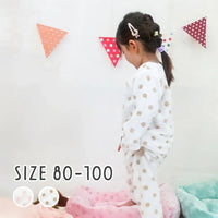 [現貨] 日本直送 Mam 嬰兒啡色波點暖肚睡衣套裝 (80-100cm) - BB Dressup