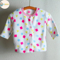 [現貨] 日本直送 Mam 嬰兒粉紅色幾何圖案暖肚睡衣套裝/居家服 (80-100cm) - BB Dressup