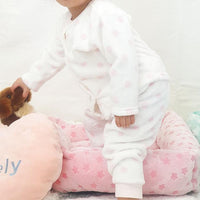 [現貨] 日本直送 Mam 嬰兒粉紅波點暖肚睡衣套裝 (80-100cm) - BB Dressup
