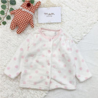 [現貨] 日本直送 Mam 嬰兒粉紅波點暖肚睡衣套裝 (80-100cm) - BB Dressup