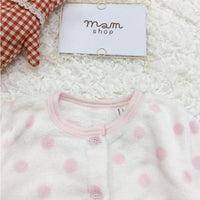 [現貨] 日本直送 Mam 嬰兒粉紅波點暖肚睡衣套裝 (80-100cm) - BB Dressup