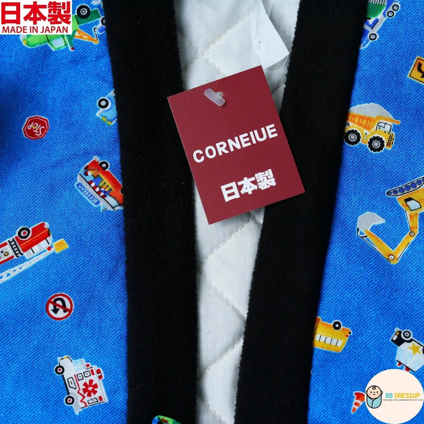 [現貨] 日本製 Mam 嬰兒汽車圖案夾棉日式外套 (90cm) - BB Dressup
