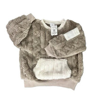 [現貨] 日本直送 Mam 幼童米色絨毛保暖圓領長袖衛衣 (80-100cm) - BB Dressup
