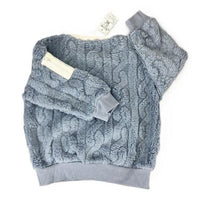 [現貨] 日本直送 Mam 幼童藍色絨毛保暖圓領長袖衛衣 (80-100cm) - BB Dressup