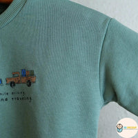 [現貨] 日本直送 Mam 幼童綠色車仔長袖衛衣 (80-90cm) - BB Dressup