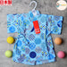 [現貨] 日本製 Mam 嬰兒淺藍色圓形傳統圖案日本和服甚平BB衫套裝 (80-90cm) - BB Dressup