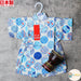 [現貨] 日本製 Mam 嬰兒白色圓形傳統圖案日本和服甚平BB衫套裝 (80-90cm) - BB Dressup
