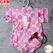 [現貨] 日本製 Mam 嬰兒粉紅色圓形傳統圖案日本和服連身衣 (70-80cm) - BB Dressup