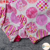 [現貨] 日本製 Mam 嬰兒米白色圓形傳統圖案日本和服連身衣 (70-80cm) - BB Dressup