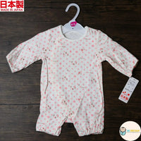 [現貨] 日本製 Mam 100%全棉粉紅圓點嬰兒連身睡衣/居家服 (50-70cm) - BB Dressup