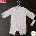 [現貨] 日本製 Mam 100%全棉粉紅圓點嬰兒連身睡衣/居家服 (50-70cm) - BB Dressup