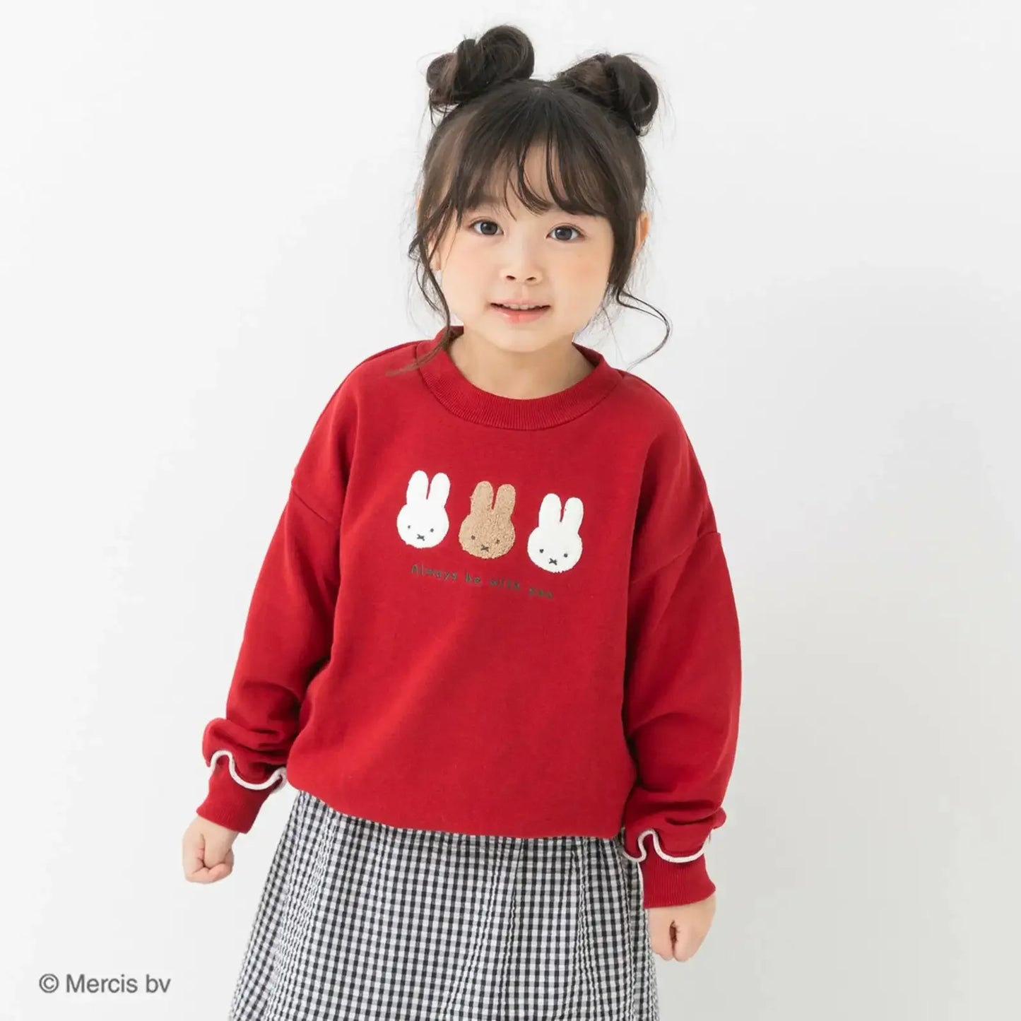 [現貨] 日本直送 Miffy頭像幼童紅色圓領長袖衛衣 (100-120cm) - BB Dressup