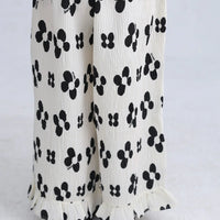 [現貨] 日本直送 Migaro 女童全棉白色印花荷葉邊寬長褲 (110cm) - BB Dressup