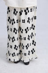 [現貨] 日本直送 Migaro 女童全棉白色印花荷葉邊寬長褲 (110cm) - BB Dressup