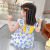 [預購] 日本直送 Migaro 女童裝藍色荷花袖恤衫短褲套裝 - BB Dressup