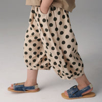 鬆弛感設計波點印花七分燈籠褲