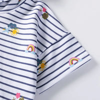[現貨] 日本直送 Migaro 小童全棉彩虹圖案橫間連帽上衣 (90-100cm) - BB Dressup