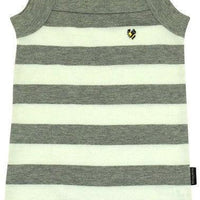 [現貨] 日本製村信 初生嬰兒淺灰橫間吊帶款連身衣 - BB Dressup