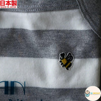[現貨] 日本製村信 初生嬰兒淺灰橫間吊帶款連身衣 - BB Dressup