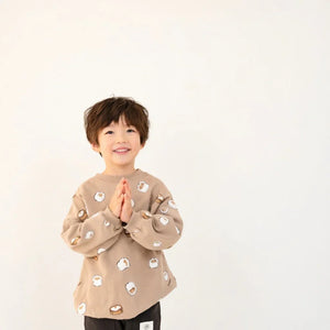[現貨] 日本直送 Nico Hrat 童裝 燒賣造型 淺啡色 長袖衛衣 (90-130cm) - BB Dressup