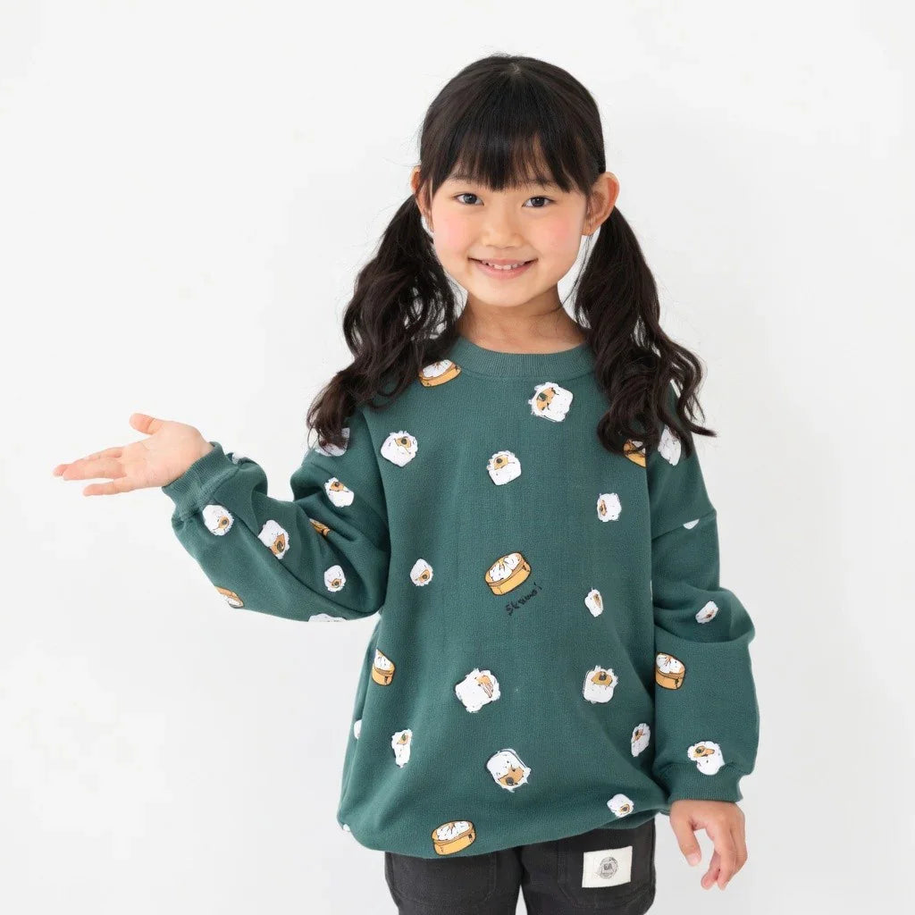 [現貨] 日本直送 Nico Hrat 童裝 燒賣造型墨綠色長袖衛衣 (90-130cm) - BB Dressup