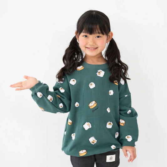 [現貨] 日本直送 Nico Hrat 童裝 燒賣造型墨綠色長袖衛衣 (90-130cm) - BB Dressup