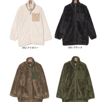 [現貨] 日本直送 OMNES 女童裝 卡其綠長袖高領抓絨外套 (100-130cm) - BB Dressup