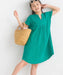 [現貨] 日本直送 OMNES 女童裝 綠色雙層薄紗法式袖束腰連身裙 - BB Dressup
