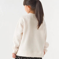 [現貨] 日本直送 OMNES 女童 白色直紋 長袖衫 (100-130cm) - BB Dressup