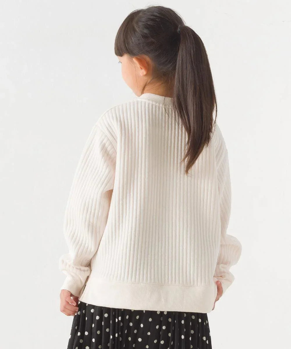 [現貨] 日本直送 OMNES 女童 白色直紋 長袖衫 (100-130cm) - BB Dressup