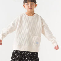 [現貨] 日本直送 OMNES 女童 白色直紋 長袖衫 (100-130cm) - BB Dressup