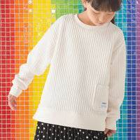 [現貨] 日本直送 OMNES 女童 白色直紋 長袖衫 (100-130cm) - BB Dressup