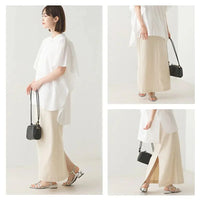 [現貨] 日本直送 OMNES 成人象牙色後開衩緊身裙 - BB Dressup