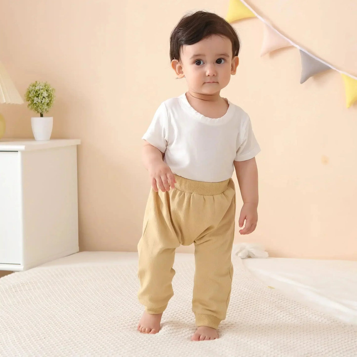 [現貨] 日本直送 O.S Kids 童裝 鹿仔造型 芥末黃色嬰兒褲 (80-90cm) - BB Dressup