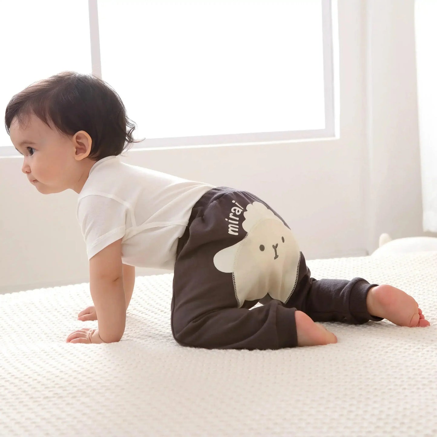 [現貨] 日本直送 O.S Kids 童裝 綿羊造型 炭灰色嬰兒褲 (70-90cm) - BB Dressup