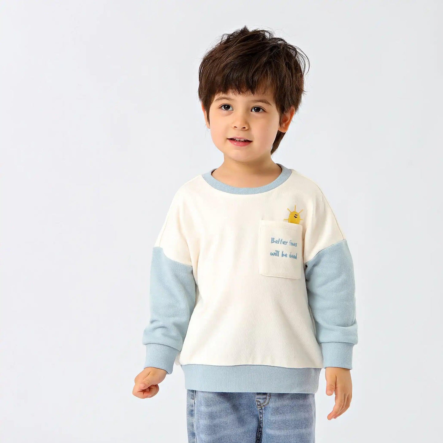 [現貨] 日本直送 OS Kids 童裝 粉藍色長袖 運動衛衣 (90-100cm) - BB Dressup