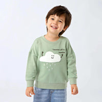 [現貨] 日本直送 O.S Kids 童裝綠色 雲朵造型 長袖衛衣 (80-90cm) - BB Dressup