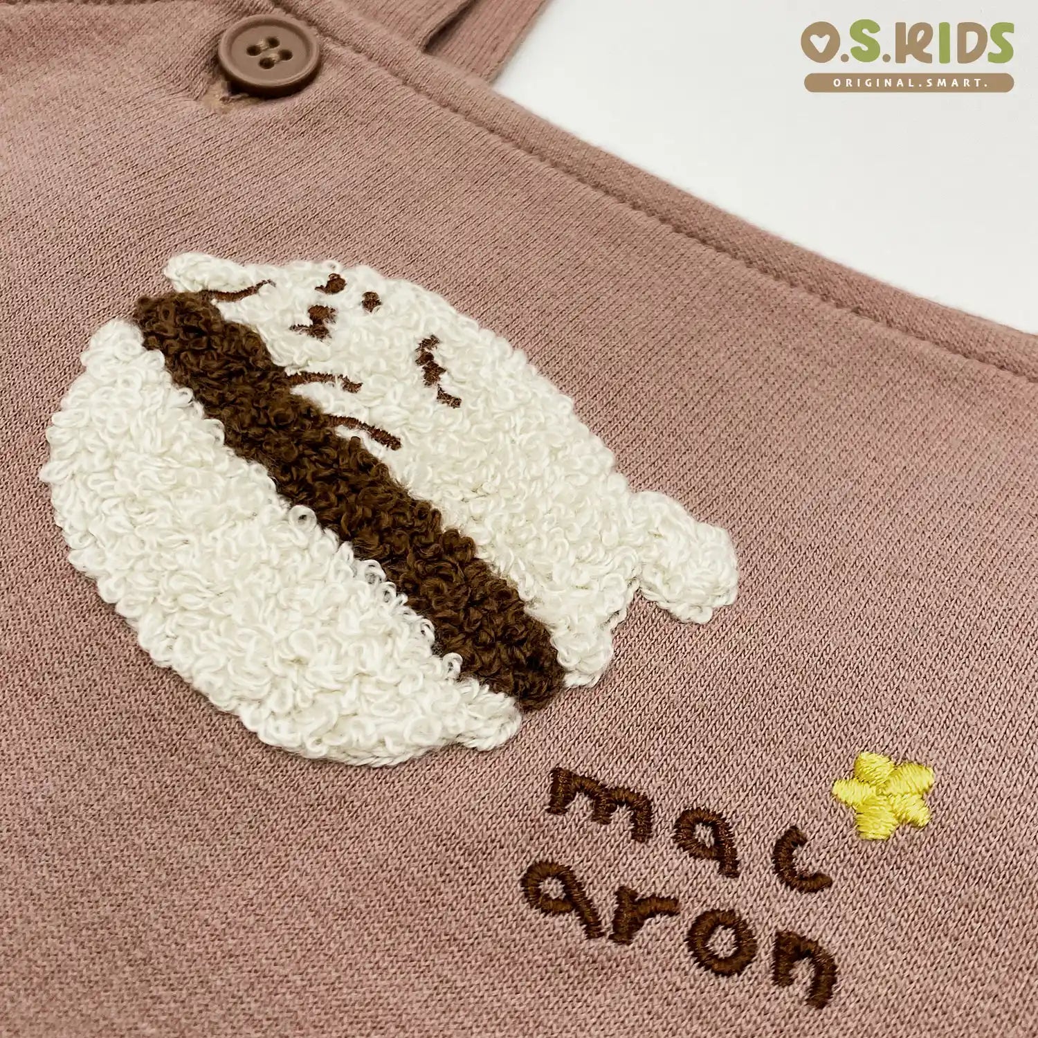 [現貨] 日本直送 OS Kids 童裝 啡色貼花刺繡 嬰兒連身衣 - BB Dressup