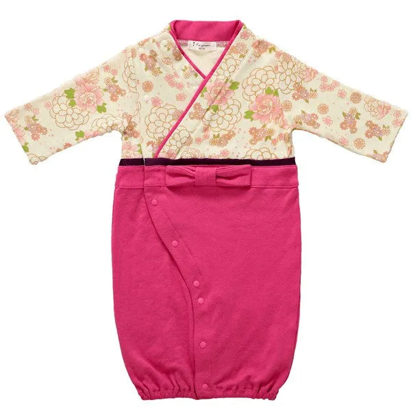 [現貨] 日本直送 O.S Kids 初生嬰兒米色櫻花連身衣 - BB Dressup