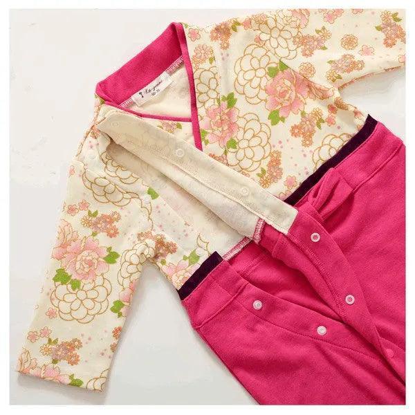 [現貨] 日本直送 O.S Kids 初生嬰兒米色櫻花連身衣 (50-70cm) - BB Dressup