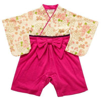 [現貨] 日本直送 O.S Kids 嬰兒米色櫻花菊花和服連身衣 (70-80cm) - BB Dressup