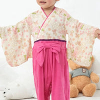 [現貨] 日本直送 O.S Kids 嬰兒米色櫻花菊花和服連身衣 (70-80cm) - BB Dressup