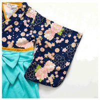 [現貨] 日本直送 O.S Kids 嬰兒藍色櫻花菊花和服連身衣 (70-90cm) - BB Dressup