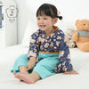 [現貨] 日本直送 O.S Kids 嬰兒藍色櫻花菊花和服連身衣 - BB Dressup