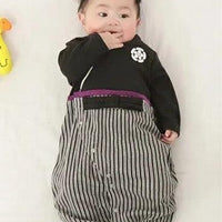 [現貨] 日本直送 O.S Kids 初生嬰兒黑色日本和服連身衣 (50-70cm) - BB Dressup