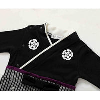 [現貨] 日本直送 O.S Kids 初生嬰兒黑色日本和服連身衣 (50-70cm) - BB Dressup