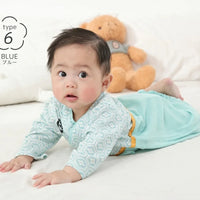 [現貨] 日本直送 O.S Kids 初生嬰兒粉藍色日本和服連身衣 (50-70cm) - BB Dressup